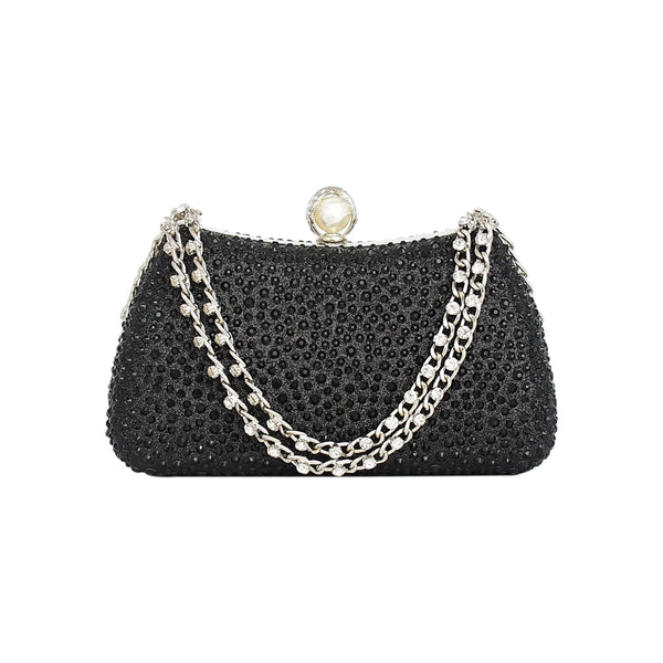 Midnight Elegance Black Fancy Clutch
