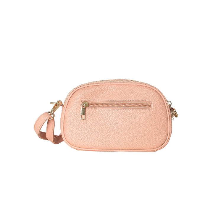 Faux Leather Double Zip Crossbody Bag