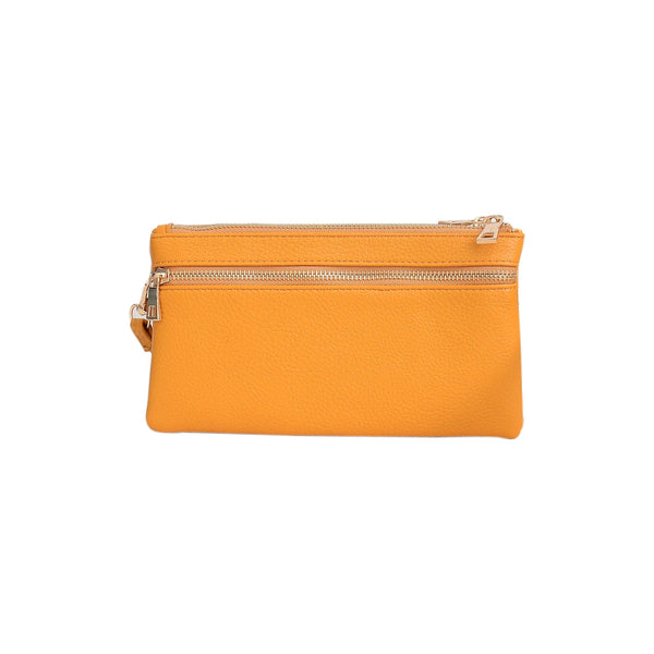 Faux leather pebbled middle clutch