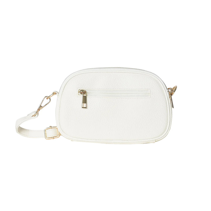 Faux Leather Double Zip Crossbody Bag