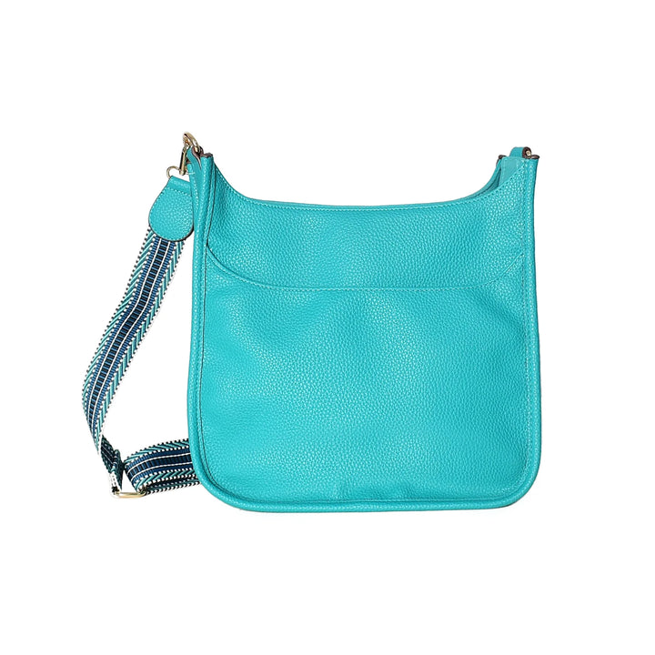 Faux Leather Large Messenger Bag