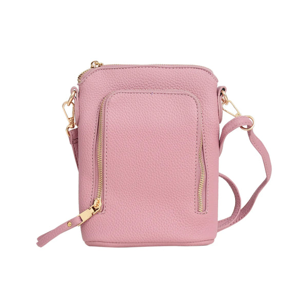 Faux Leather Zip Pocket Cell Phone Bag