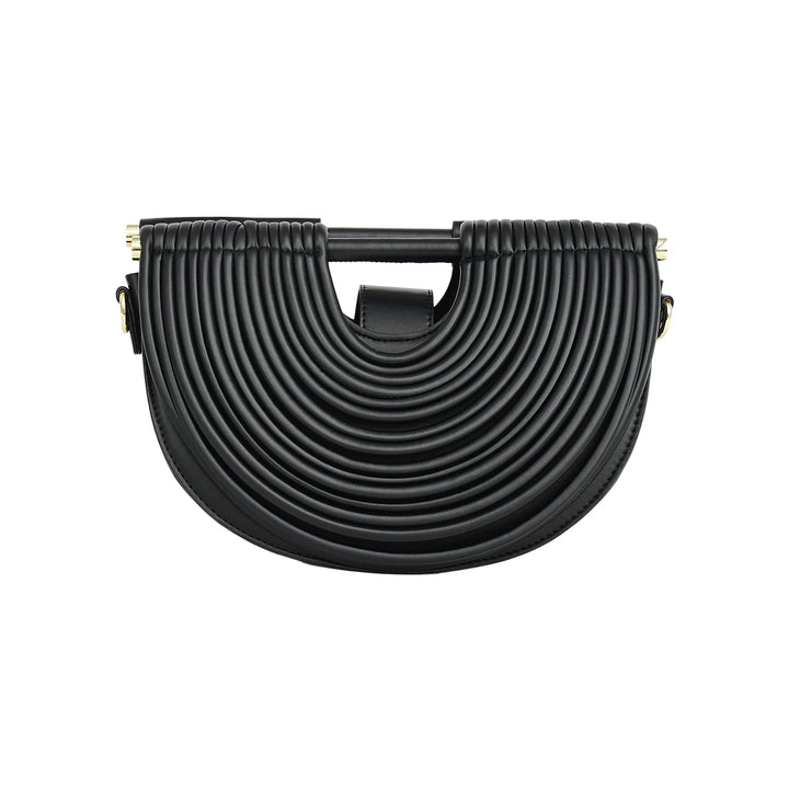 Half Moon Cross Body Leather Clutch