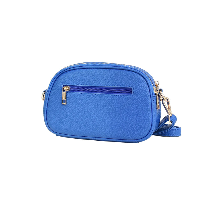 Faux Leather Double Zip Crossbody Bag