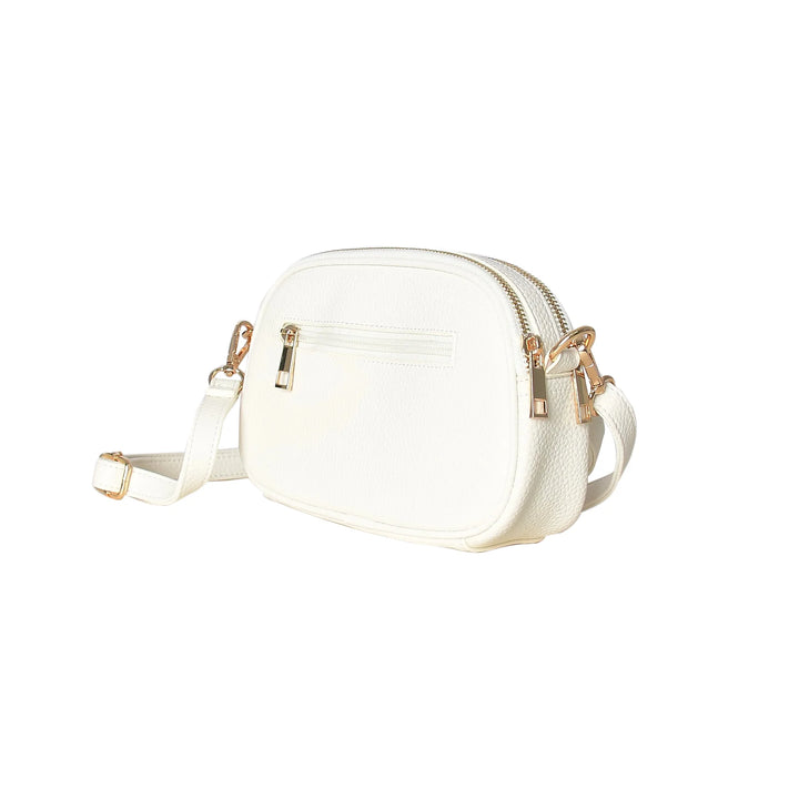 Faux Leather Double Zip Crossbody Bag