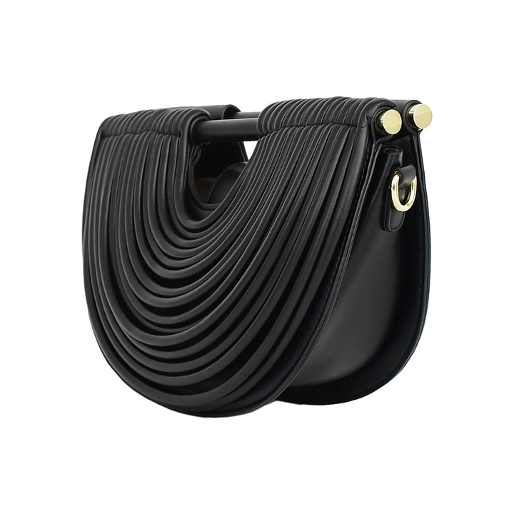Half Moon Cross Body Leather Clutch