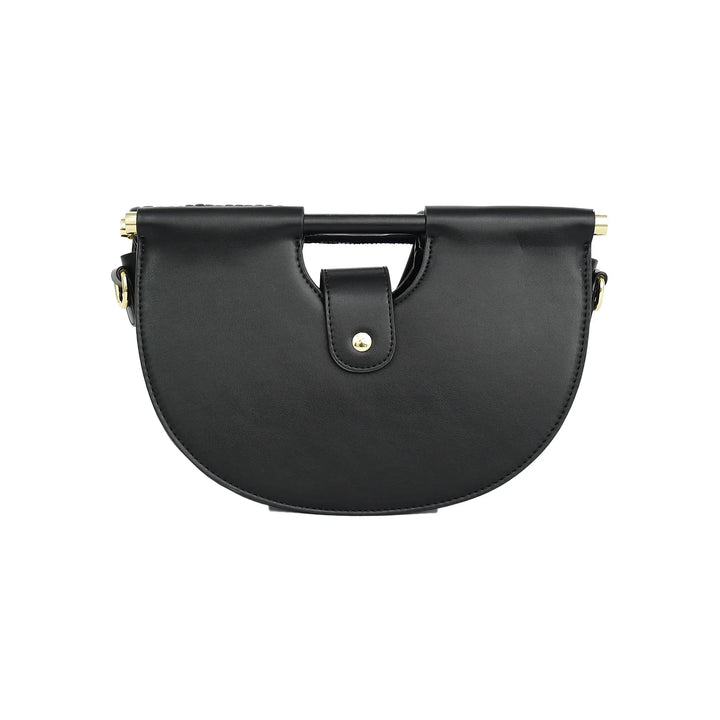 Half Moon Cross Body Leather Clutch