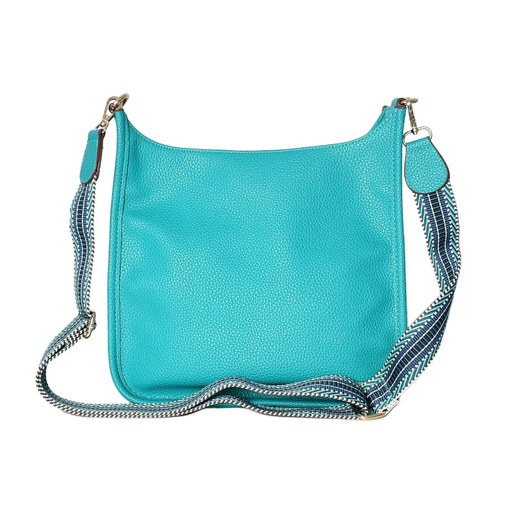 Faux Leather Large Messenger Bag