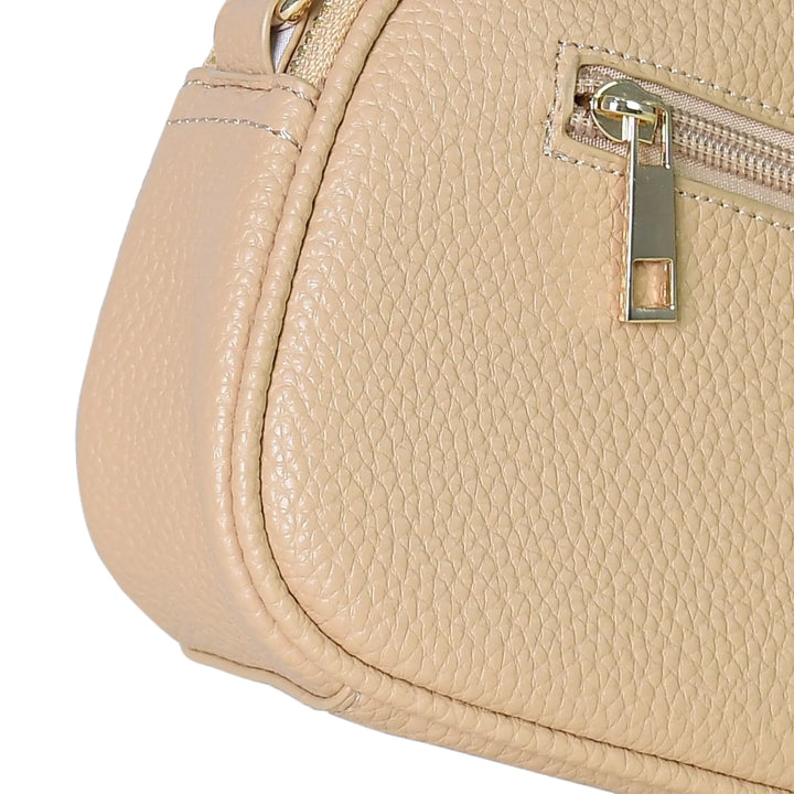 Faux Leather Double Zip Crossbody Bag