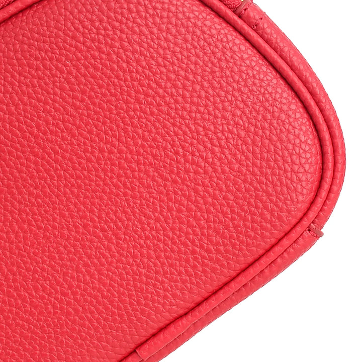 Faux Leather Double Zip Crossbody Bag