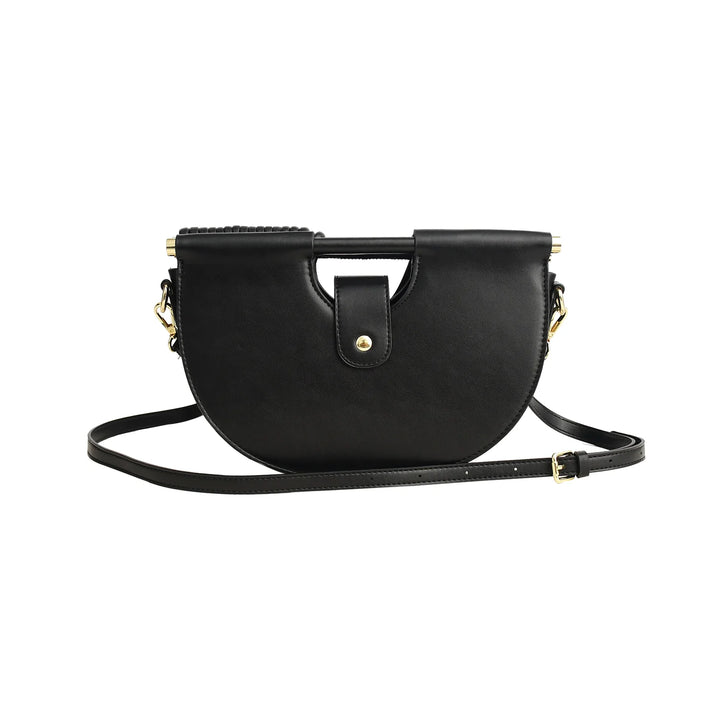 Half Moon Cross Body Leather Clutch