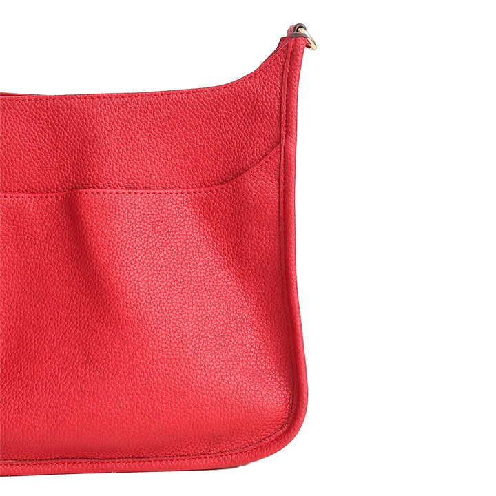 Faux Leather Large Messenger Bag