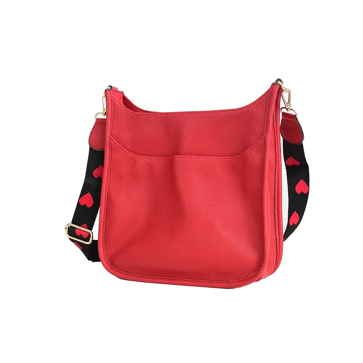 Faux Leather Large Messenger Bag