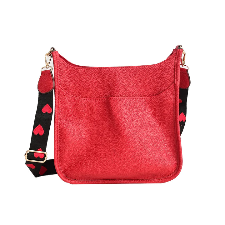 Faux Leather Large Messenger Bag