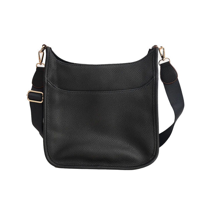 Faux Leather Large Messenger Bag