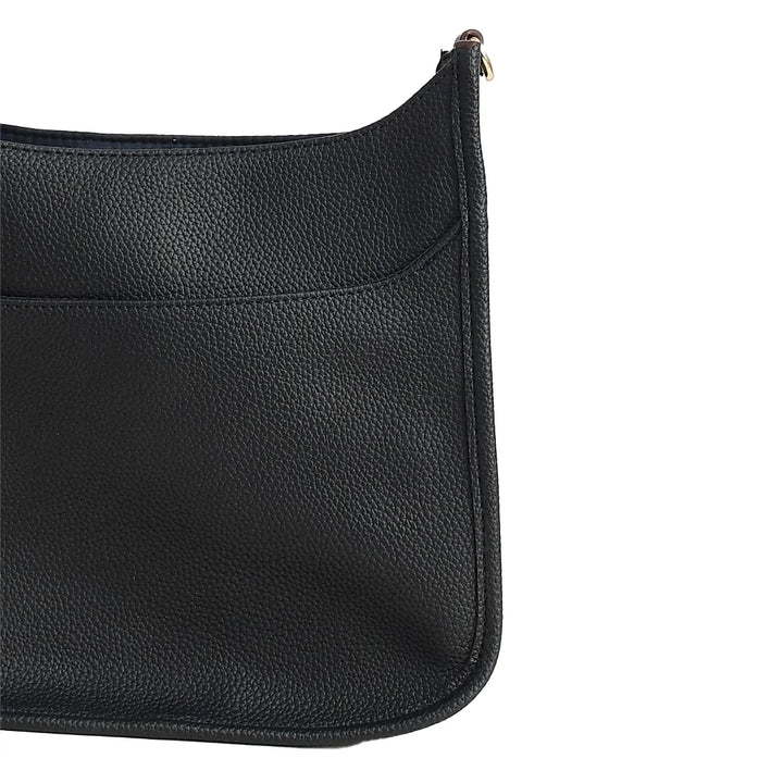 Faux Leather Large Messenger Bag