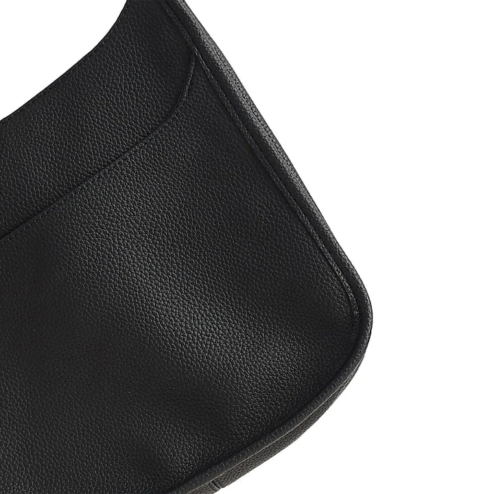 Faux Leather Large Messenger Bag