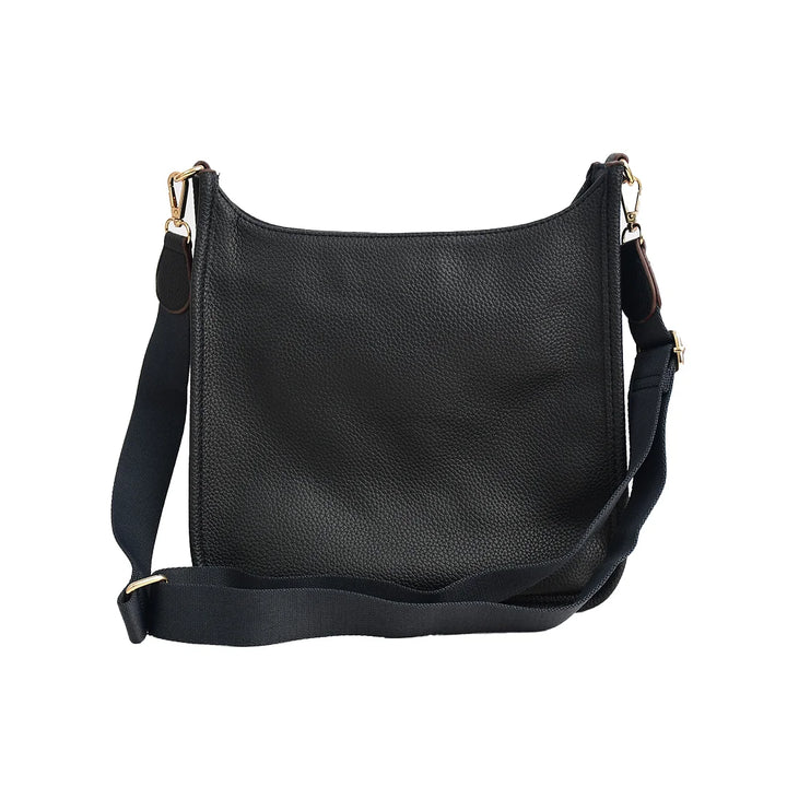 Faux Leather Large Messenger Bag