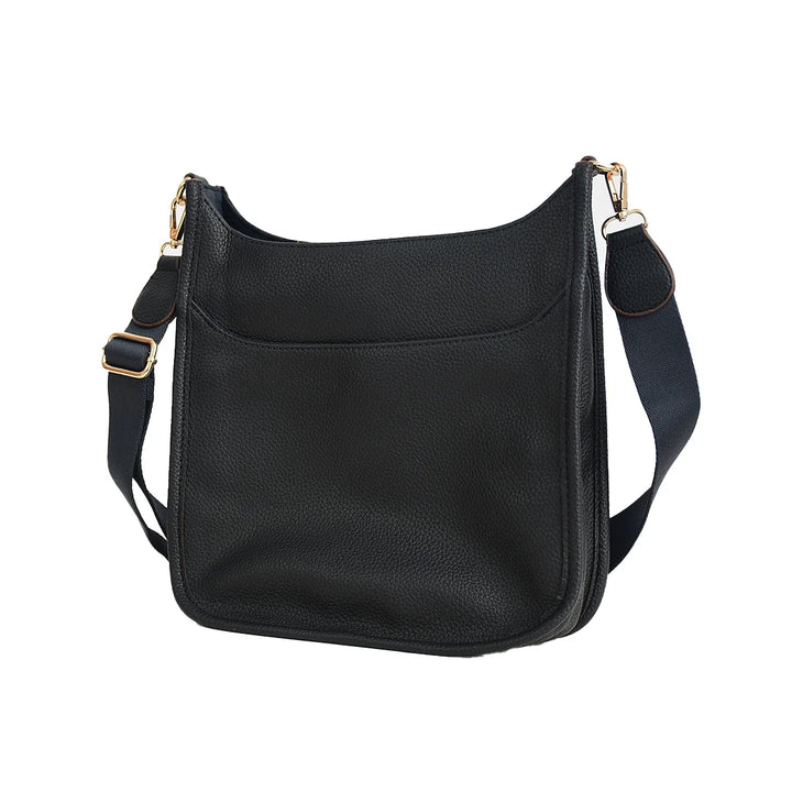 Faux Leather Large Messenger Bag