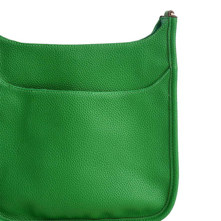 Faux Leather Large Messenger Bag