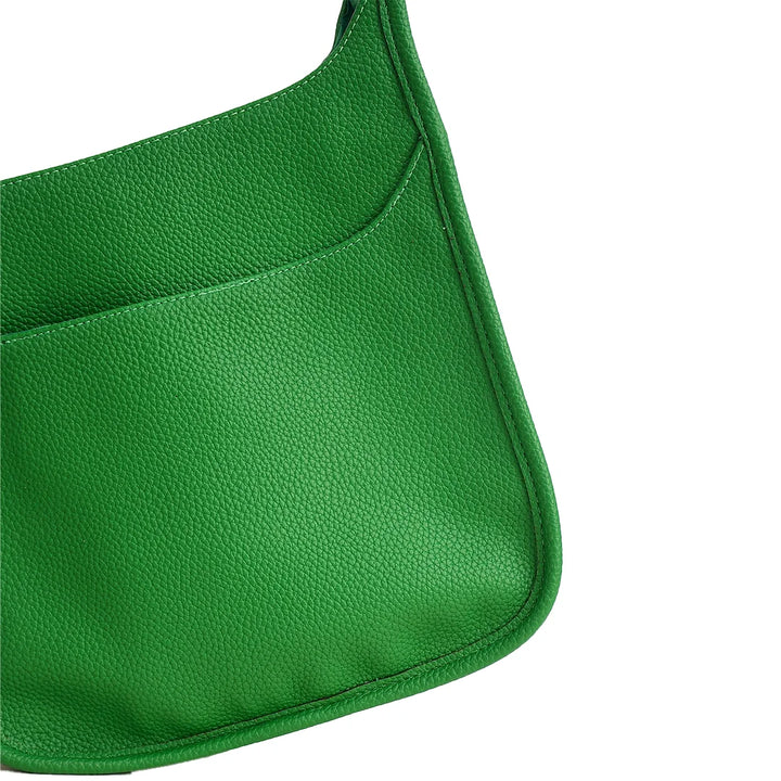 Faux Leather Large Messenger Bag