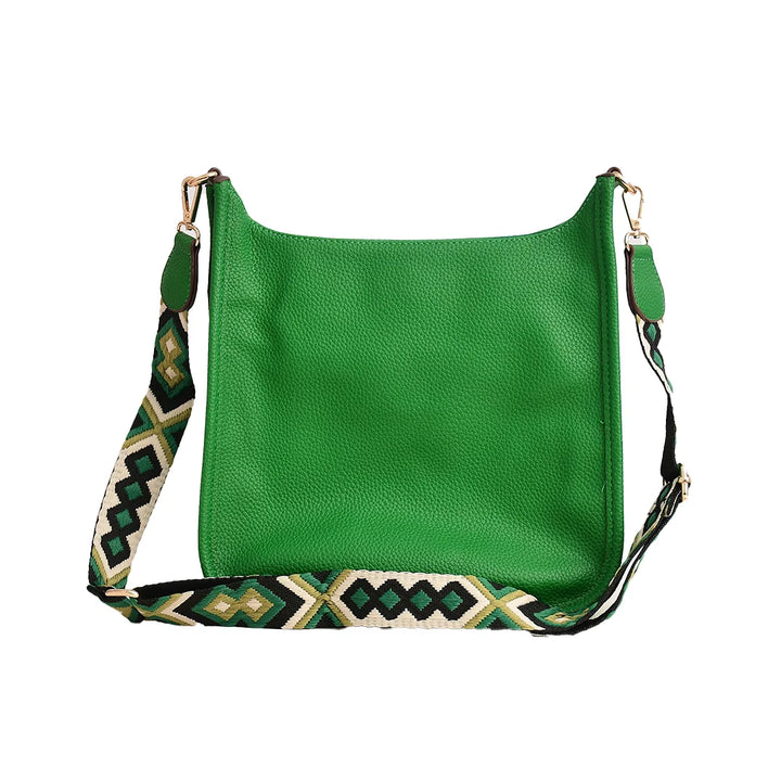 Faux Leather Large Messenger Bag