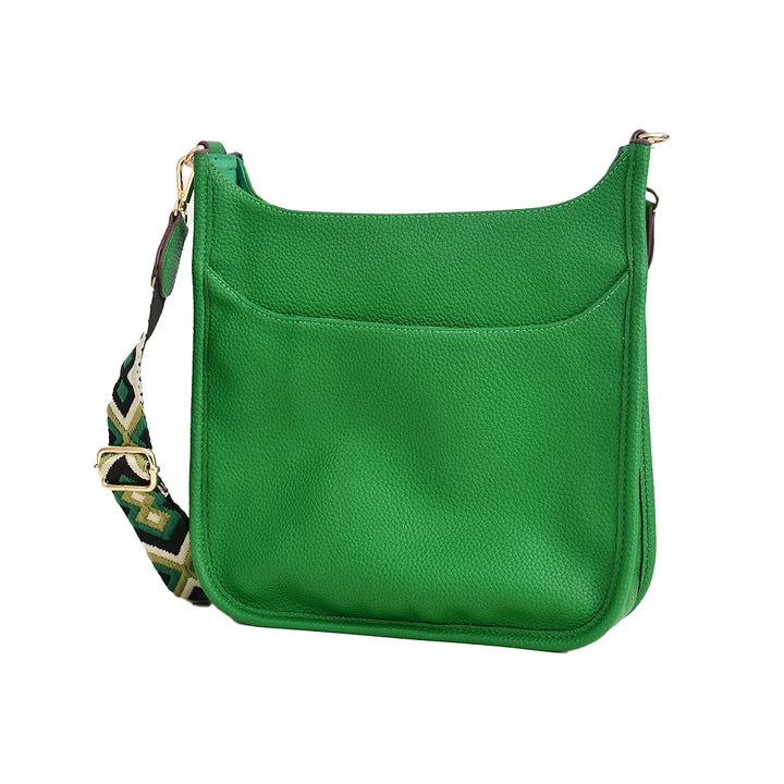 Faux Leather Large Messenger Bag