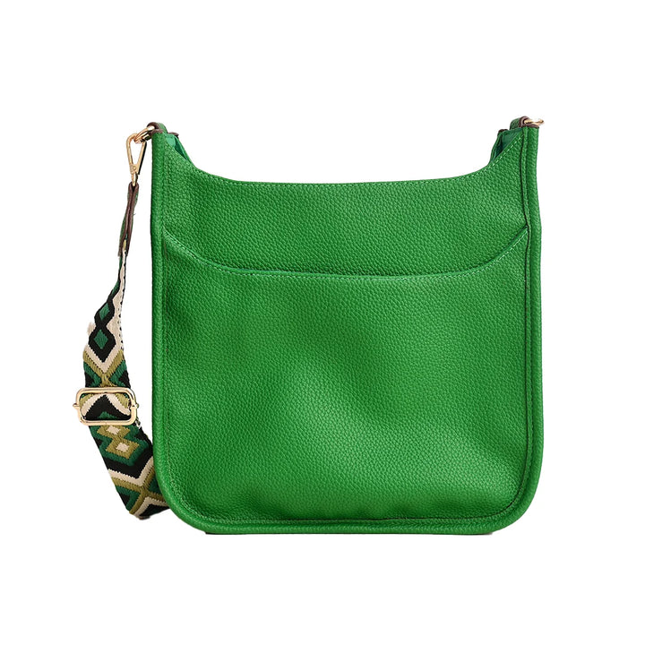 Faux Leather Large Messenger Bag