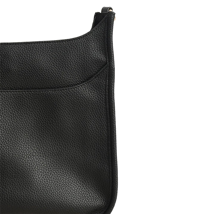 Faux Leather Large Messenger Bag