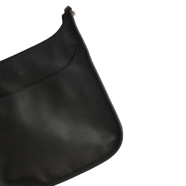 Faux Leather Large Messenger Bag