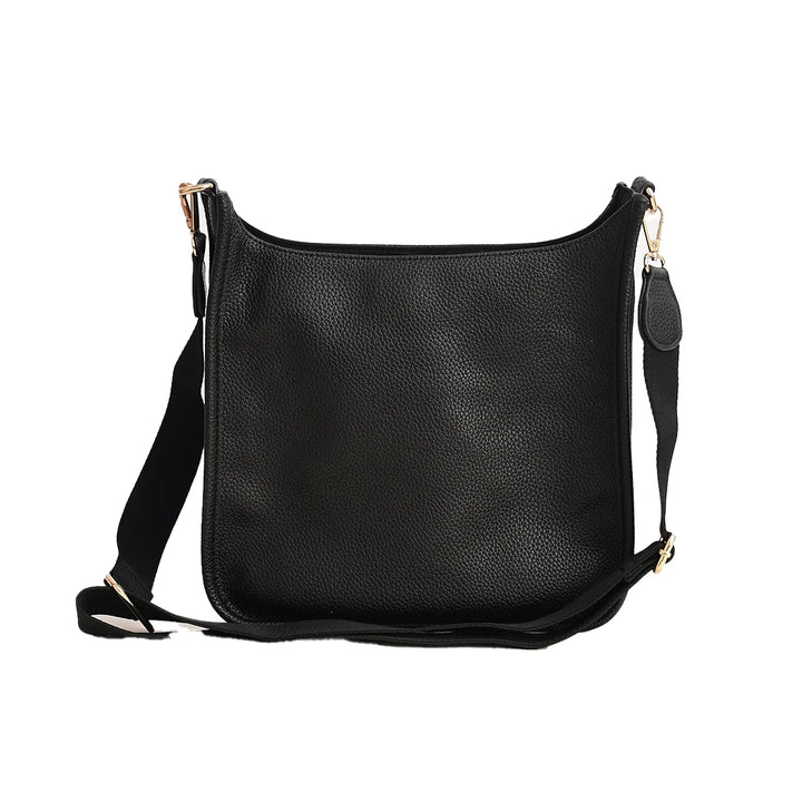 Faux Leather Large Messenger Bag