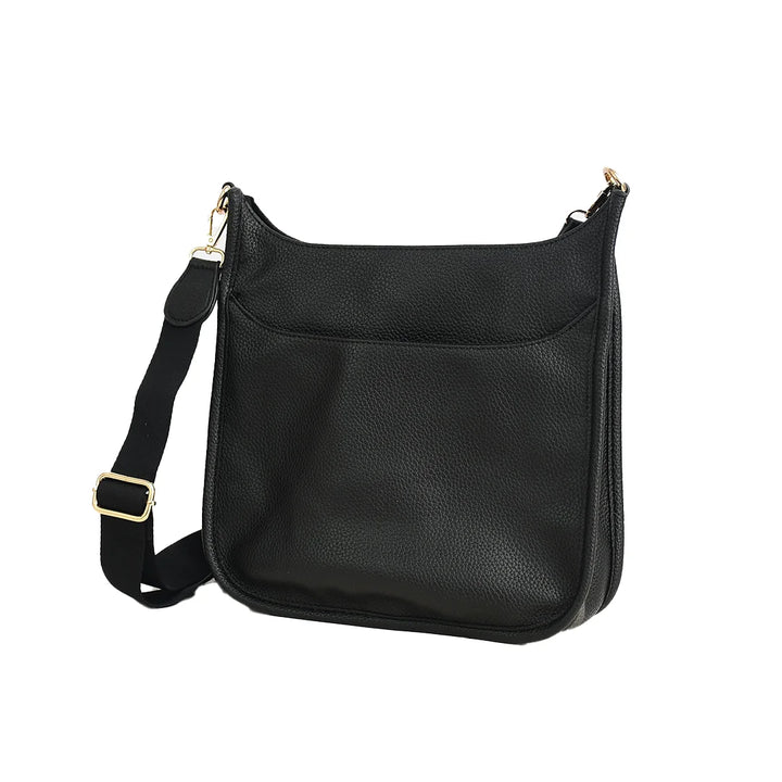 Faux Leather Large Messenger Bag