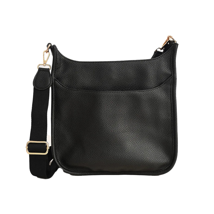 Faux Leather Large Messenger Bag